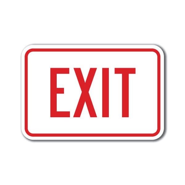 Signmission Exit Sign 12inx18in Heavy Gauge Aluminum Signs, 12" H, 18" L, A-1218 Enter-Exit Signs - Exit A-1218 Enter-Exit Signs - Exit - main